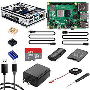 Raspberry Pi 4 8GBZK}[Nt / 32GBMicroSDJ[h/ 5V 3A USB-Type-C dA_v^[/2MicroHDMI-to-HDMIP[uC/19wP[X/pt@/Oq[gVN/hCo[