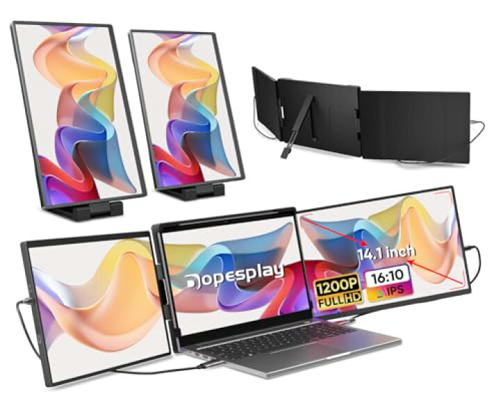 楽天市場】2画面トリプルモニター モバイルモニター Dopesplay 360 