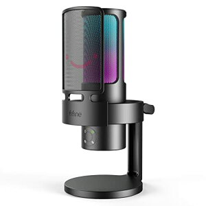 FIFINE USB}CN RfT[}CN Pw ASMR}CN Sw PC}CN ~[g{^ ʒ RGBCeBO }CNX^ht PC/PS4/PS5Ή ^ Webc e[N |bhLX