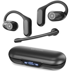 ヘッドセット マイク付き 脱着式オープンイヤホン 一体両用 通話用イヤホン Bluetooth OWSイヤホン 片耳/両耳使用可能 耳掛け EDR ENCノイズキャンセリング 耳を塞がない ミュート機能 Type-C充電 I