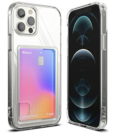 iPhone12 / iPhone12 Pro ケース カード収納ケース 背面カード1枚収納付 ストラップホール付き 厚さ2.2mm TPU+ポリカーボネートハイブリッド 米軍MIL規格取得 - Fusion Card (クリア）