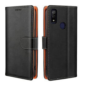 Arrows We F-51B ケース 手帳型 F-51B 手帳型ケース おしゃれ FCG01 スマホケース スマホカバー レザー 耐衝撃 耐摩擦 全面保護 マグネット式 カード収納 スタンド機能 手触りが良い 人気 上質 (ブラック)