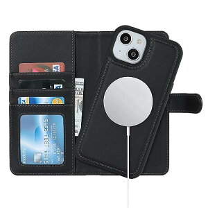 iPhone14 / iPhone13 P[X 蒠^ MagSafeΉ P[X J[h[ }OZ[t U[  2in1 CX[dΉ ACtH13 /ACz14 6.1C`Ή (ubN)