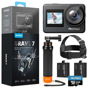 AKASO Brave7 ANVJ 4K ANVJ 64GBJ[ht IPX8{@h10M J 6Ԃ␳ t[eBOnh+wbhohZbg