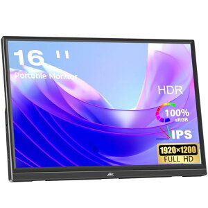 oCj^[ 16C` Kenowa 1920x1200 IPSpl 178 S FHD HDR Q[j^[ ^ yUSB Type-C HDMI PS5/XBOX/Switch/PC/MacX}zȂǑΉ,Xs[J[
