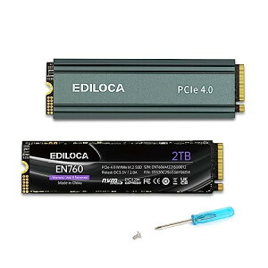 Ediloca EN760 SSD q[gVNt 2TB PCIe Gen4x4 NVMe M.2 2280 PS5mFς őǍ: 4800MB/s ő发F4200MB/s 3D NAND TLC SSD _Ci~bN SLC LbV