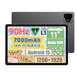 �^�u���b�g11�C���` ALLDOCUBE iPlay60 Pro Android 15 90Hz�����t���b�V�����[�g ��F�� �N�A�b�h�X�s�[�J�[ 8�R�ACPU Helio G99 �^�u���b�g WidevineL1 Netflix�Ή� 1200×1920 WUXGA�𑜓x 16GB+128GB+1TB�g�� 7000mAh 18W PD