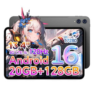 �^�u���b�g 13 �C���` Android 16 TECLAST T65 120Hz ��ʃ��t���b�V�����[�g, 20GB RAM+128GB ROM, T7280 (T620) �v���Z�b�T Tablet, SIM �J�[�h�Ή�, 3.5mm �C���z���W���b�N