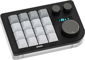 KB16 マクロメカニカルキーボードアルミニウム製/片手キーボード/RGB VIA ホットスワップ プログラム機能対応可能/16キー/Ps Pr LrC Blenderなどのソフトに利用可能 (黒)