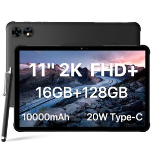 UMIDIGI �h�� �^�u���b�g 11�C���` Active T1 Tab �^�t�l�X �^�u���b�g Android SIM�t���[ 10000mAh��e�ʃo�b�e���[+20W Type-C�[�d 16GB+128GB 1TB TF�g�� 2K 1200*2000
