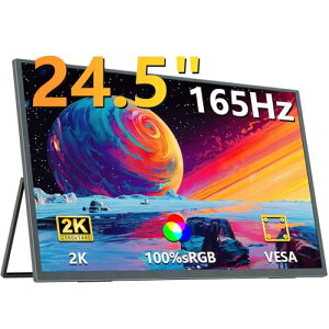 UPERFECT ���o�C�����j�^�[ 24.5�C���` 2K IPS�t���p�l�� ���ʔ���� �L�F�� �T�u���j�^�[ �����^�X�^���h �Q�[�~���O���j�^�[ 165Hz VESA�Ή� �|�[�^�u���f�B�X�v���C USB Type-C/Mini HDMI/Micro USB-B OTG