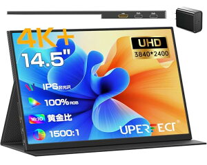 UPERFECT ���o�C�����j�^�[ 4K 14.5�C���` ����� 400nit ���P�x 3840*2400 UHD �|�[�^�u���f�B�X�v���C 16:10 IPS�p�l�� �����^�� �T�u���j�^ ���^ �m���O���A �X�s�[�J�[���� �}�O�l�b�g�ی�J�o�[�t�� 
