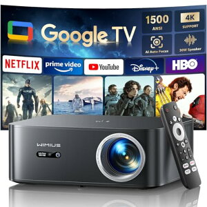 ����Google TV/�������� �v���W�F�N�^�[ 4? 1500ASNI���P�x �����t�H�[�J�X ������`�␳ WiMiUS K13 HDMI ARC WiFi6 Bluetooth5.3 300���� �z�[���V�A�^�[ �r�W�l�X�p�v���W�F�N�^�[ �X�}�z/PC/DVD/Switch/�Ȃ�