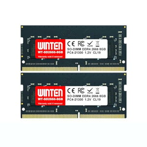 WINTEN �m�[�gPC�p������ DDR4-2666 16GB�i8GB×2���j260Pin CL19 1.2V SODIMM SDRAM �����������[ ���݃������[ 3�N�ۏ� WT-SD2666-D16GB PC4-21300