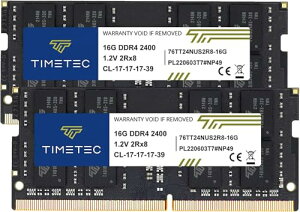 Timetec 32GB Kit (2x16GB) �m�[�gPC�p������ DDR4 2400MHz PC4-19200 2Rx8 (Dual Rank) 260 Pin SODIMM Non-ECC Unbuffered 1.2V CL17 RAM