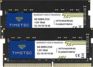 Timetec 16GB KIT(8GBx2��) �m�[�gPC�p������ DDR4 2133MHz PC4-17000 1Rx8 (Single Rank) 260 Pin SODIMM Non-ECC Unbuffered 1.2V CL15 RAM