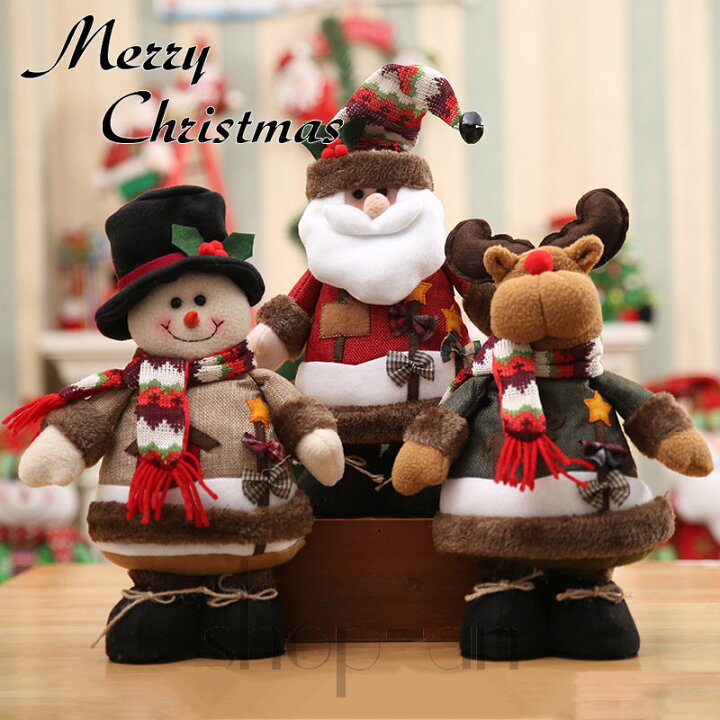 楽天市場】送料無料 クリスマス 飾り サンタぬいぐるみ人形 クリスマス 