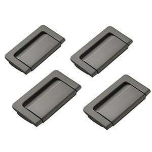 Yurika取っ手つまみ家具用引き手取っ手門扉取っ手交換ツマミ隠し式引き戸開閉補助DIY金具ドアノブ浴室ドアハンドル窓/網戸/引き出し/戸棚/ドア/デスク用雰囲気を一新させて4点セットグレー