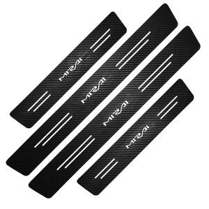 新MIRAIサイドステップガードスカッフプレート全車種対応高級内装パーツ金箔仕上げ金メッキ技術強力粘着テープ付き防水防汚防傷簡単取り付け4点セット内装アクセサリーぎん