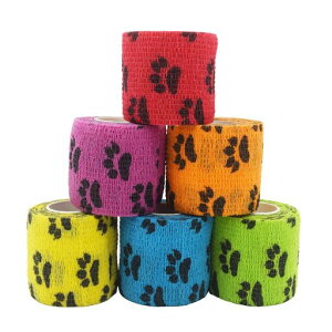 Edostreeペットフレックス粘着包帯自着性伸縮包帯弾力包帯バンテージペット犬猫伸縮防水不織布6点セットGZBD-03