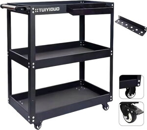 TUIYIDUO�O�i�H��J�[�g�ω׏d200kg�c�[���J�[�g�H��S���h���C�o�[�z���_�[�L���X�^�[�t��DIY�K���[�W�H����360°�����H����[�^�����ݍ�ƃK���[�W�q�ɏC���H��p�c�[���{�b�N�X���c