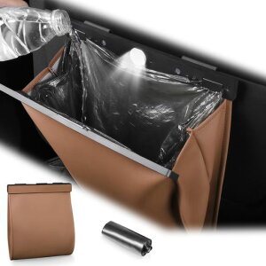 車用ゴミ箱ゴミ袋ホルダーマグネット式蓋付き防水PUレザー製センサー付きLED照明折りたたみ式スリム大容量省スペース設計フック付き後部座席対応カー用品車内収納ゴミ箱車載多機能収…