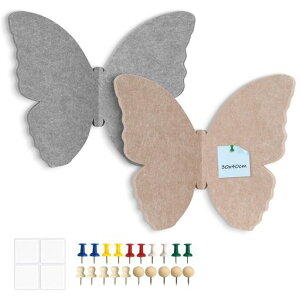Walspaxバタフライフェルトボード30x40cm2枚入り厚さ9mm掲示板折り畳み式軽量おしゃれDIYコルクボード壁に貼る装飾子供向け伝言板写真ホーム学校教室幼稚園子供部屋