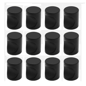 GOODCHI取っ手引き出し取手12個セットアルミ合金丸型取っ手家具/収納棚/デスク/クローゼット用ネジ付き(ブラック)