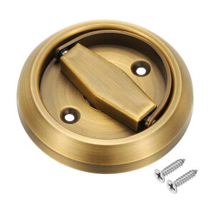 PATIKIL凹型スライドドア用取っ手304ステンレススチール丸型隠しクローゼットフィンガーフラッシュノブネジ付きドア引き出しワードローブ用イエローブロンズ