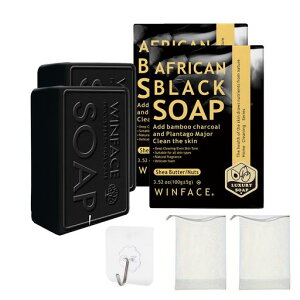 Africanblacksoap�A�t���J���΂��񔧂𐴌��ɂ��A�|�Y�΂���𗁂т�-���؉ʁA�i�b�c�G�L�X�A�|�Y������Y�����A�̂𐴌��ɂ��܂�100g*2��