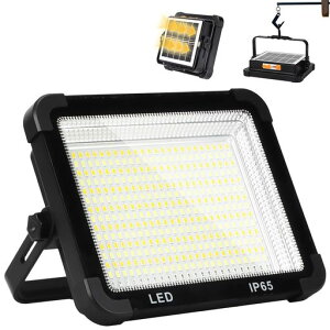 shineshare充電式投光器LED投光器作業灯360LEDリチウム電池15000mAh高輝度五つ点灯モード無段階調光ソーラー充電とUSB充電薄型?外照明IP66防水キャンプ夜釣りワークライト懐中電灯警示灯