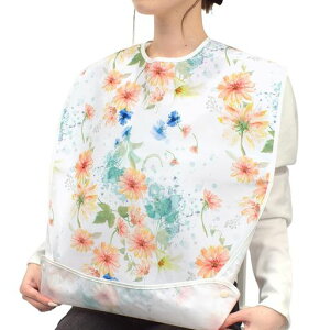 スタイルデコール(STYLEDecor)介護用お食事エプロン(撥水・ポケットタイプ)2枚セットパステルフローラル食事用エプロン介護撥水介護用おしゃれかわいい高齢者介護施設介護用品洗濯可WA101000