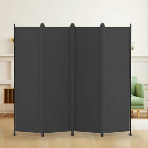 KELIXUパーテーション間仕切り4連自立式衝立カバーストリップ付き高さ1.8mx幅2.28m布タイプ折りたたみ仕切りパネル軽量クロスパーテーション目隠し屏風おしゃれ組み立て簡単部屋オフィス…