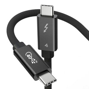 Thunderbolt4�P�[�u���u���b�N0.3m240W�}���[�d8K�Ή�40Gbps�f�[�^�]��Type-C&Type-C�P�[�u��USB-C&USB-CMacBook/iPad/Mac