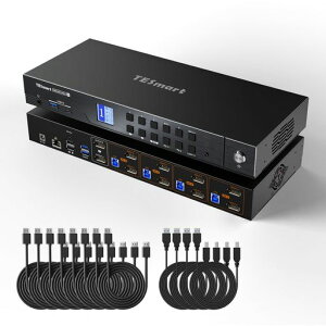 TESmartDisplayPortKVM�X�C�b�`8K@60Hz4����2�o��2���j�^�[4��PCUSB3.0DP1.4KVM�f���A�����j�^�[�ؑ֊�4K@144Hz