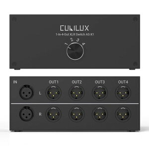 Cubilux AS-X1 1����4�o�� �X�e���I XLR �I�[�f�B�I �Z���N�^�[, �p�b�V�u 1���X�E�������4�I�X �o�����X XLR �\�[�X �X�C�b�`���[�{�b�N�X