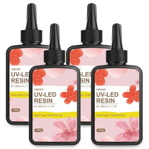 YOBTOPレジン液400gUVレジン液大容量高い透明急速に硬化非毒性VOCなし85Dハード低粘度詰替用初心者UVレジンUV-LED対応DIY手作りクラフトジュエリーデザイン用途広い