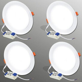 LEDダウンライトφ1009W埋め込み式天井ライト埋込型LEDAC85-265V調光器非対応電源外置工事必要照射角120度密閉器具対応埋込穴φ100mm昼光色(4個セット)