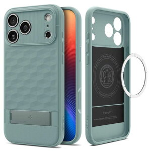 Spigen�y�n��18�N�̋Z�p�́ziPhone17Pro�P�[�XMagSafe�Ή��}�O�l�b�g���ڃX�^���h�t���ČRMIL�K�i�p�����b�N�XS�E�}�O�t�B�b�g(�Z�[�W�E�O���[��)ACS09965