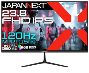 JAPANNEXT23.8�C���`IPS�p�l������120Hz�Ή��t��HD(1920x1080)�𑜓x�Q�[�~���O���j�^�[JN-IPS238G120F-C60.5ms(MPRT)HDMIDPUSBType-C(�ő�65W���d)HDR