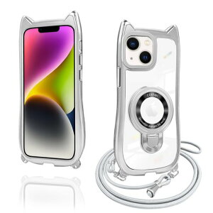 iPhone 13 �P�[�X iPhone 14 �P�[�X �N���A �����O�t�� �L�� �l�R�~�~ TPU MagSafe�Ή� ���C�����X�[�d iphone 14 �J�o�[ ���� �A�C�t�H��13 �X�}�z�P�[�X �l�b�N �V�����_�[ ���|�� ��|�� �΂߂��� �R�c
