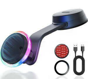 KaedearAutoMotive(�J�G�f�B�A)�X�}�z�z���_�[�ԃ��C�����X�[�d�}�O�l�b�g�X�}�z�X�^���hmagsafeQi2�����[�d15w���Ύԍڃz���_�[�^��z�Ճt���L�V�u���A�[��LED&WIND�}�O�`���[�W���[KAM-A8