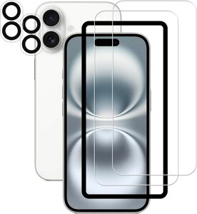 HKKAIS��phone16plus�K���X�t�B�����y2+2���Z�b�g�z�K�C�h�g�t�����{���Ɏq�̗piPhone16Plus�p�K���X�t�B�����O�[�O���J�����t�B���������K���X�t����ʃA�C�t�H��16�v���X�ی�t�B����