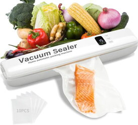 Frohsen真空シーラーマシン、食品真空シーラーマシン、真空シーラーバッグ10個付き、食品用ワンタッチ自動真空シーラー。