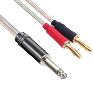 ipovoq 6.3 mm �o�i�i �ϊ� �v���O �o�i�i 6.3mm �ϊ� �P�[�u�� �X�s�[�J�[ �P�[�u�� banana to 6.35mm �����R�[�h ���m���� �t�H�� �o�i�i 6.35 �ϊ� �I�[�f�B�I�P�[�u�� 1m, 6.3mm TS �I�X (1M)