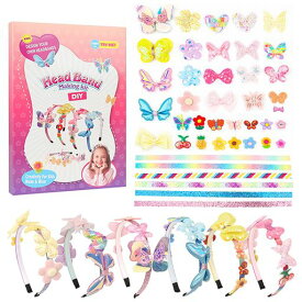 Sitengleカチューシャメイキングトイカチューシャ6個セットデコパーツ36個付き工作キット手作りキットヘアアクセサリー手芸キットおもちゃ子供小学生女の子人気誕生日クリスマスプレゼ…