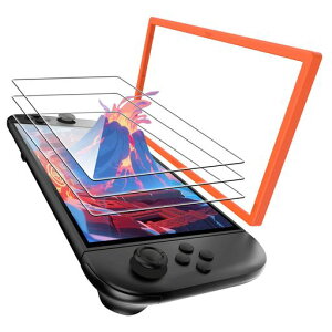 TRANSNOVO�y3��+��p�g�t�zSwitch2�p�̕ی��ʃK���X�t�B����2025�X�C�b�`2�p�̋����K���X�����x�^�b�`��9H�d�x�����ߗ������ʒu���킹�C�A�[���݌v�\��t���ȒP�ϏՌ��d�l(�I�����W3��)