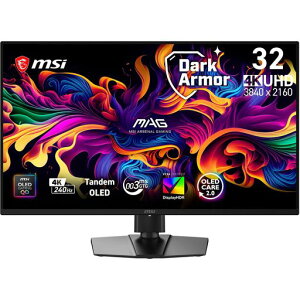 MSI QD-�L�@EL �Q�[�~���O���j�^�[ MAG 321UP QD-OLED X24 31.5�C���`/4K UHD/QD-OLED/240Hz/0.03ms(GTG)/DisplayHDR True Black 500/FreeSync Premium