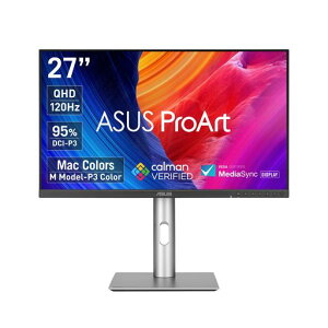 ASUS�v���t�F�b�V���i�����j�^�[/ASUSProArtDisplayPA278QGV/27�C���`/IPS/QHD(2560x1440)/DCI-P3�J�o�[��95%/�F���x��E 2/Calman�F��/120Hz/HDR-10/Light