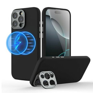 Nillkin iPhone 16 Pro �P�[�X MagSafe �Ή� �t�̃V���R���P�[�X �A���C�����X�[�d�Ή� �A�W���X�^�u���X�^���h�t�� �}�O�l�b�g����� For ��Phone 16 Pro �J�����ی�A�e�����G�A���m�ȊJ�� (�u���b�c